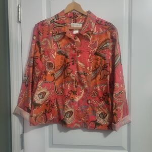 Susan Bristol Pink and Orange Paisley Blazer